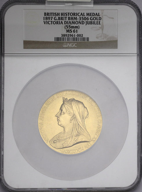 イギリス 1897年 ヴィクトリア女王 即位60周年記念 金メダル MS61:3892961-002-UNIVERSAL COIN